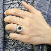 メンズ リング ブラックダイヤモンド キュービックジルコニア シルバー925 印台 幅広 指輪 リング ダイヤ 一粒 大粒 sv925_画像5