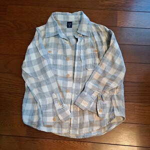 ギャップ　綿　薄手ブラウス　１１０　長袖シャツ チェックシャツ チェック柄 ネルシャツ　