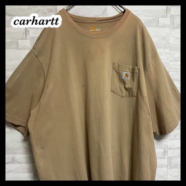 【carhartt】カーハート　ポケット付き　半袖tシャツ　ワークウェア　大きいサイズ　メンズ　3XL 4Lサイズ　ゆるダボ