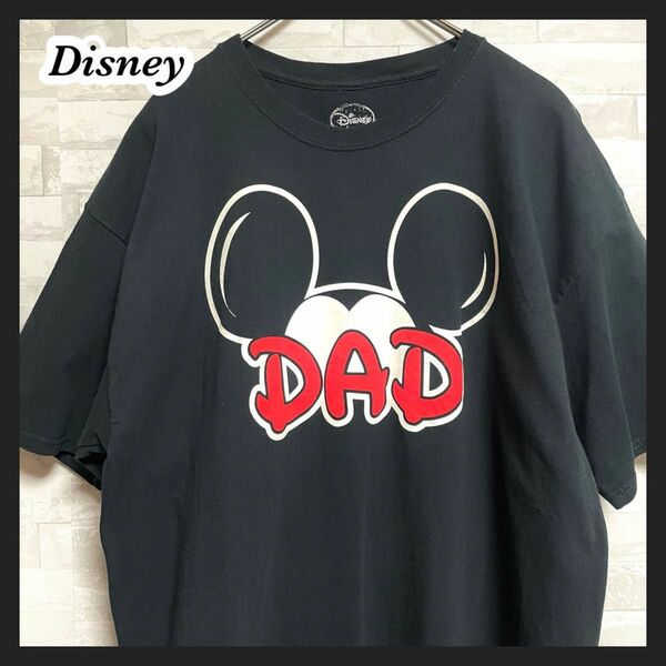 【Disney】ディズニー　ミッキーマウス　半袖tシャツ　メンズ　XLサイズ　メンズ　ブラック　黒　大きいサイズ　ユニセックス