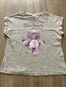 USED прекрасный товар * GU серый ×Care Bears короткий рукав Logo футболка 140.