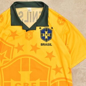 メンズ XLサイズ 90s Brazil CBF ブラジル代表 サッカー ゲームシャツ ユニフォーム 半袖ジャージ フットボール