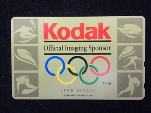 ◎テレホンカード Kodakコダック　公式スポンサー「1998NAGANO　OLYMPIC（長野冬季オリンピック）オフィシャスポンサー」50度数☆g20