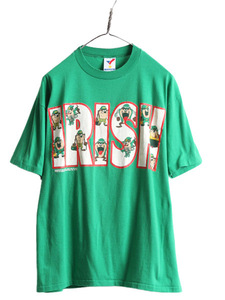90s USA製 ■ ワーナー タズマニアンデビル プリント 半袖 Tシャツ メンズ レディース L 古着 90年代 キャラクター ルーニー テューンズ 緑