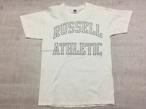 【送料無料】USA製 RUSSELL ATHLETIC ラッセルアスレティック オールド レトロ アメカジ 90s 古着 半袖Tシャツ カットソー メンズ M 白