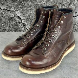 ☆美品☆ REDWING レッドウィング ラインマン US8.5/26.5CM ワークブーツ 本革 ダークブラウン チョコブラウン 2009年製 #2906 シボ革