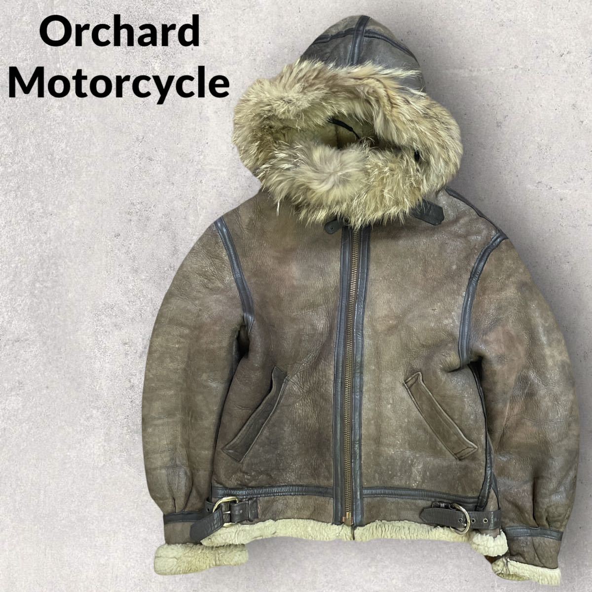 Orchard Motorcycle B-6 リアルムートン コヨーテファー-