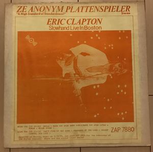 ■ERIC CLAPTON■エリッククラプトン■Slowhand Live In Boston / 1LP / 歴史的名盤 / レコード / アナログ盤 / ヴィンテージLP