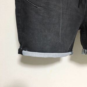 伸縮性 柔らか素材 ZARA MAN スウェット デニム ショートパンツ 送料230円 L 32 ハーフパンツ パンツ ストレッチ ソフトデニム メンズ 黒の画像3