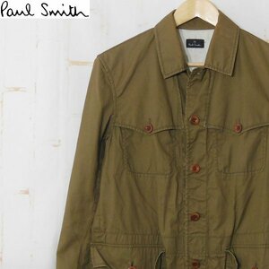 ピーエスポールスミス PS Paul Smith■リネン混 コットンジャケット カバーオール■L■カーキ系 ※NK3629008