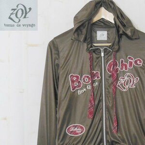 zo-iZOY# hood demountable Zip jacket Golf wear #38# Brown *NK3629257