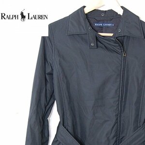 ラルフローレンRALPH LAUREN■中綿入り ハーフコート ジップジャケット 斜めファスナー /インパクト21■9■ブラック ※NK3719119