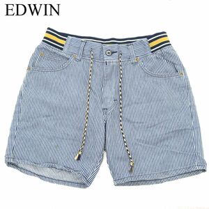 EDWIN エドウィン 春夏 50567 ヒッコリー★ ストライプ イージー デニム ショート パンツ Sz.32　メンズ 日本製　C3B02513_7#P