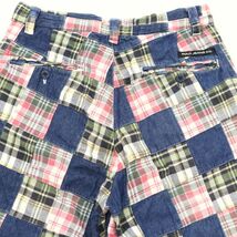 POLO JEANS COMPANY ラルフローレン 春夏 デニム パッチワーク★ チェック ハーフ ショート パンツ Sz.28　メンズ　C3B02512_7#P_画像6