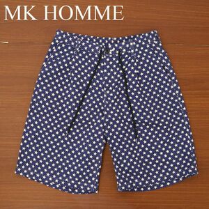 MK HOMME Michel Klein Homme spring summer star pattern Star * half Short Easy pants Sz.47( free ) men's navy C3B02563_7#P