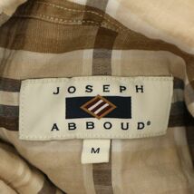 JOSEPH ABBOUD ジョセフ アブード 春夏 半袖 【麻★リネン混】 ロゴ刺繍★ チェック ボタンダウン シャツ Sz.M　メンズ　C3T06345_7#A_画像7