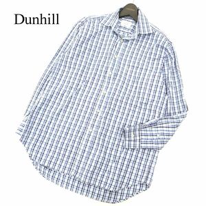 ポルトガル製★ Dunhill ダンヒル 通年 長袖 チェック★ シャツ Sz.M　メンズ　C3T06431_7#C