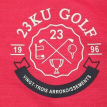 23区 golf ゴルフ 春夏 半袖 ロゴプリント★ ポロシャツ Sz.L　メンズ ピンク　C3T06511_7#A_画像4