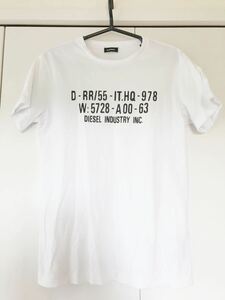 DIESEL Diego S2 LプリントTシャツ ミリタリ　サイズS 白