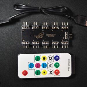 [未使用品] ASUS ROG 4pin RGB 分岐 + USB RGBコントローラーセット (バラ売り可)