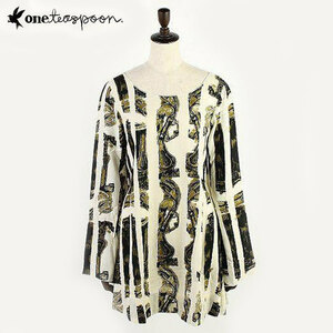  new goods ONETEASPOON lady's rayon total pattern tunic XS