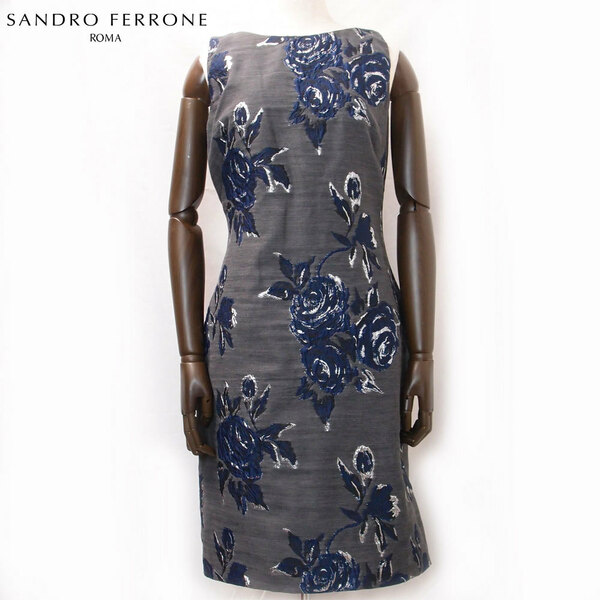 新品 SANDRO FERRONE レディース ノースリーブ 花柄ワンピース