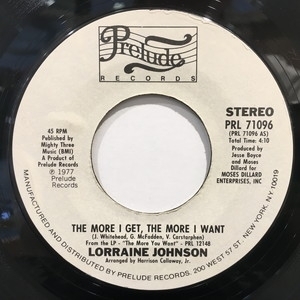 【新宿ALTA】LORRAINE JOHNSON/MORE I GET, THE MORE I WANT(PRL71096)