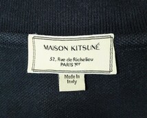 MAISON KITSUNE　メゾンキツネ　ポロシャツ　Sサイズ　紺　トリコロールライン　イタリア製_画像4