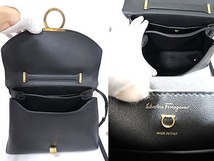 【中古】Salvatore Ferragamoフェラガモ『ガンチーニ 2WAY トップハンドルバッグ』GG-21 H320 レディース 2WAYバッグ_画像3