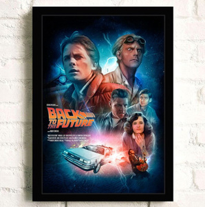 (即決) バック・トゥ・ザ・フューチャー イラスト キャンバスアートポスター 50×70cm インテリア 海外製 枠なし A