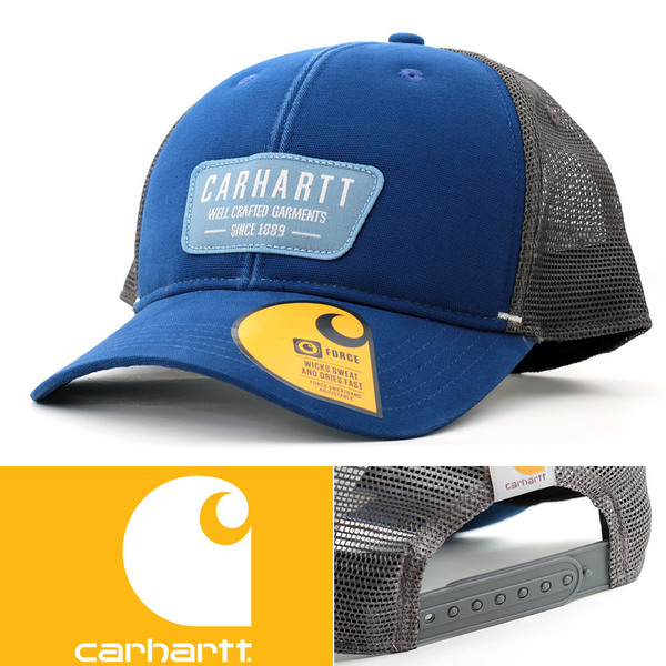 メッシュキャップ 帽子 メンズ カーハート Carhartt 105452 Crafted Patch Trucker Hat ブルー系 2JPCD-01 USA ワークウェアブランド