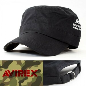 ワークキャップ 帽子 メンズ AVIREX Numbering Workcap アヴィレックス ブラック 14534100-80 USA ミリタリー アメリカ