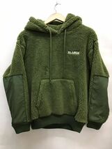 20230713【X-LARGE】エクストララージ パーカー BOA FLEECE PULLOVER HOODIE ボア フリース プルオーバー S グリーン 101204013001_画像1