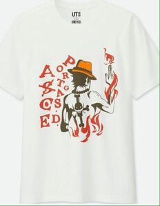 ONE PIECE ワンピース Tシャツ ホワイト XSサイズ エース 週刊少年ジャンプ ユニクロ UT