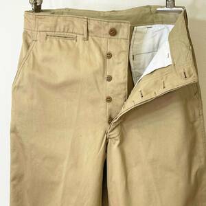 希少《 Dead Stock(1Wash) / M45 / W32 L33 》40s デッド【 US ARMY 米軍実物 サイドダブル ミリタリー チノ パンツ ビンテージ 】