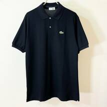 希少《 Dead Stock / France / Size 5 》70s 80s デッド【 LACOSTE フレラコ 黒 ブラック 鹿の子 ビンテージ ポロシャツ フランス製 】_画像10