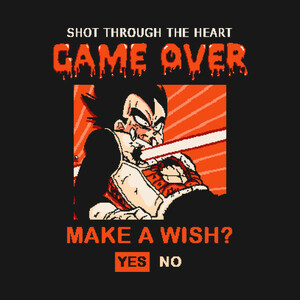 【Tシャツ】　『GAME OVER VAGETA』　ベジータ　ドラゴンボール　ブラック　S／M／L／XL