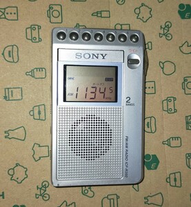 ICF-R350 ソニー SONY 受信確認済 完動品 AM FM ワイドFM ポケットラジオ 名刺サイズ 通勤 語学 出張 野球 競馬 出張 防災 登山 214087