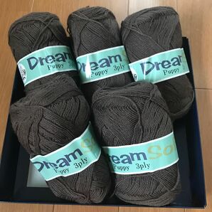 ウール100%毛糸 5玉　Dream Soft Puppy 3ply