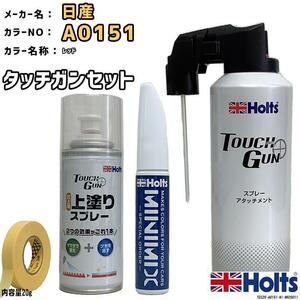 タッチガン タッチアップペン 日産 A0151 レッド 上塗りスプレー セット Holts MINIMIX