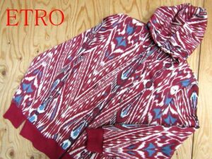 ★エトロ ETRO★メンズ 総柄スウェット フーディジップジャケット イタリア製★R50709063A