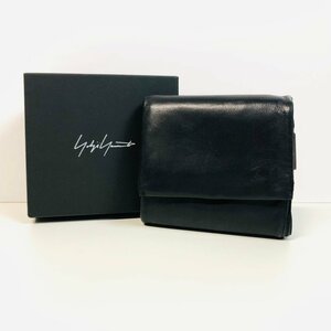 ICH【中古美品】 Yohji Yamamoto ヨウジヤマモト 三つ折り財布 ブラック レザー 〈205-230718-RK7-ICH〉