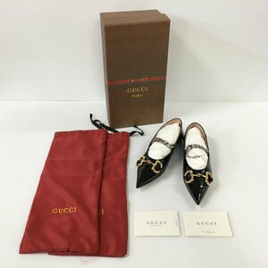 TEI【中古品】 GUCCI グッチ 621161 1RH00 leather ballet flat with Horsebit ホースビット付き レザー 〈183-230722-TS-10-TEI〉