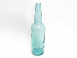 昭和レトロ ガラス瓶「昭和時代の清酒瓶」1個 洗浄清掃済【タテ29cm×直径7cm】当時もの瓶 アート アンティーク インテリア 装飾 展示用に