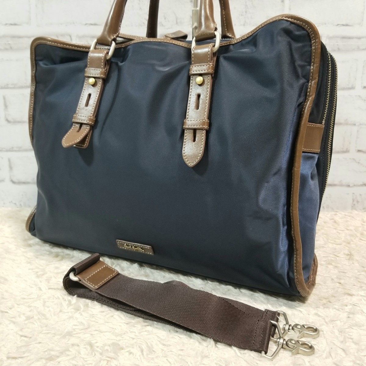 充実の品 Smith 【良品・A4可】Paul ボストンバッグ 黒 ステッチ