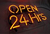 ネオンサイン 『24Hours OPEN』ネオン管 お洒落 看板 BAR バー 店舗 ディスプレイ 室内 アメリカン雑貨 集客効果 インテリア 雰囲気作り_画像3