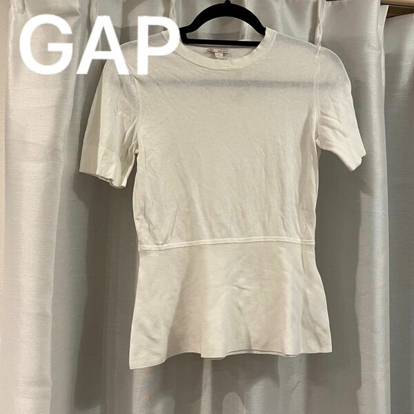 GAP サマーニット　ペプラム　半袖　S