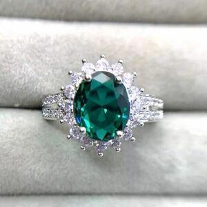  new goods 18 number super large grain AAA+ CZ emerald ring have silver high quality diamond ring emerald free shipping 