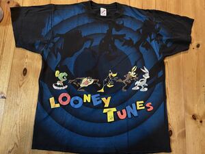 XL 90s USA製 Looney Tunes Full Squad ルーニーテューンズ オールオーバープリントTシャツ 総柄 shadow シャドー Vintage ヴィンテージ