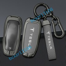 ◆テスラ TESLA◆B番◆ 深錆色/グレー◆キーケース おしゃれ 高品質スマートキーカバ 傷防止 TPU キーホルダー車 鍵 保護 収納ケース _画像2